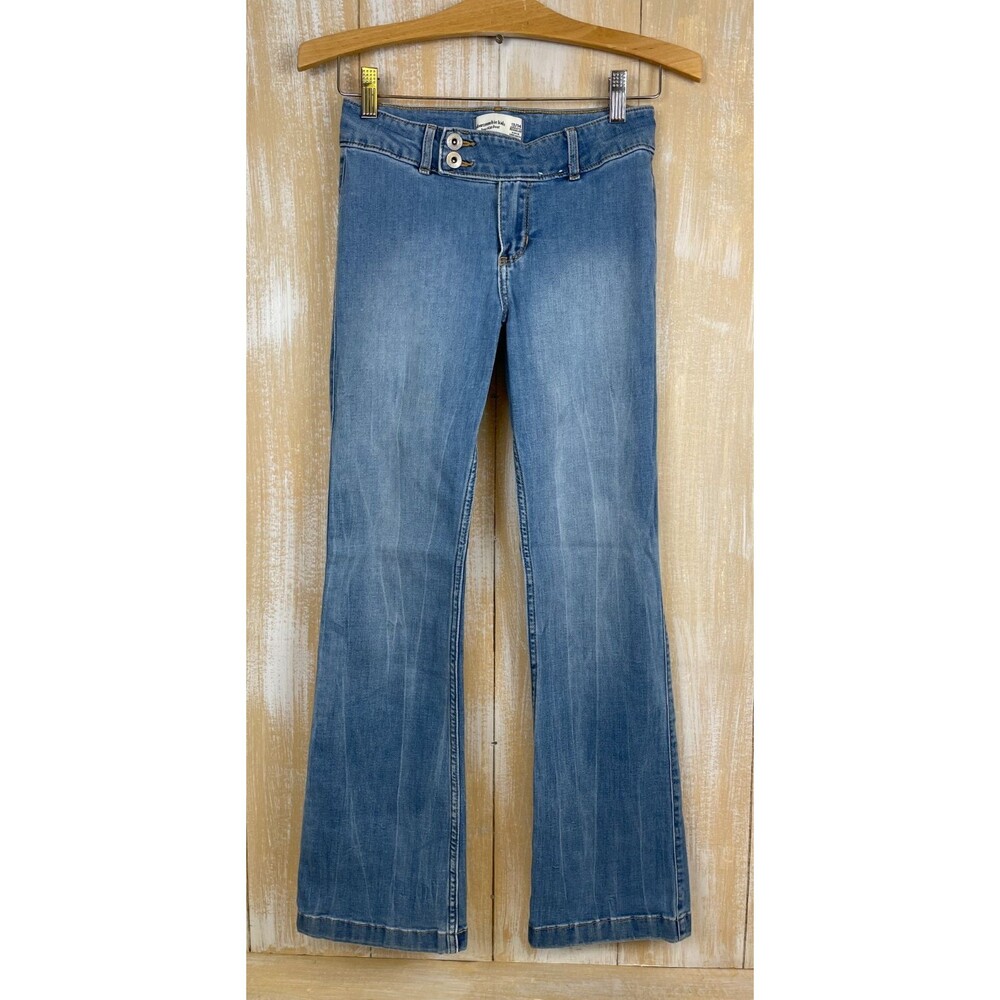 Abercrombie Kids Girls 13/14 Regular Low Rise Bootcut Medium Wash Blue Jeans